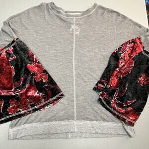 NWT Boho Jane Small Top Crushed Velvet burnout Bell Sleeve Peasant Festival